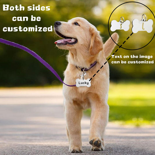 Ultra Joys Custom Stainless Steel Dog Tags | Engraved ID Tags for Pets - Logo, Contact Info | Durable &amp; Personalizable