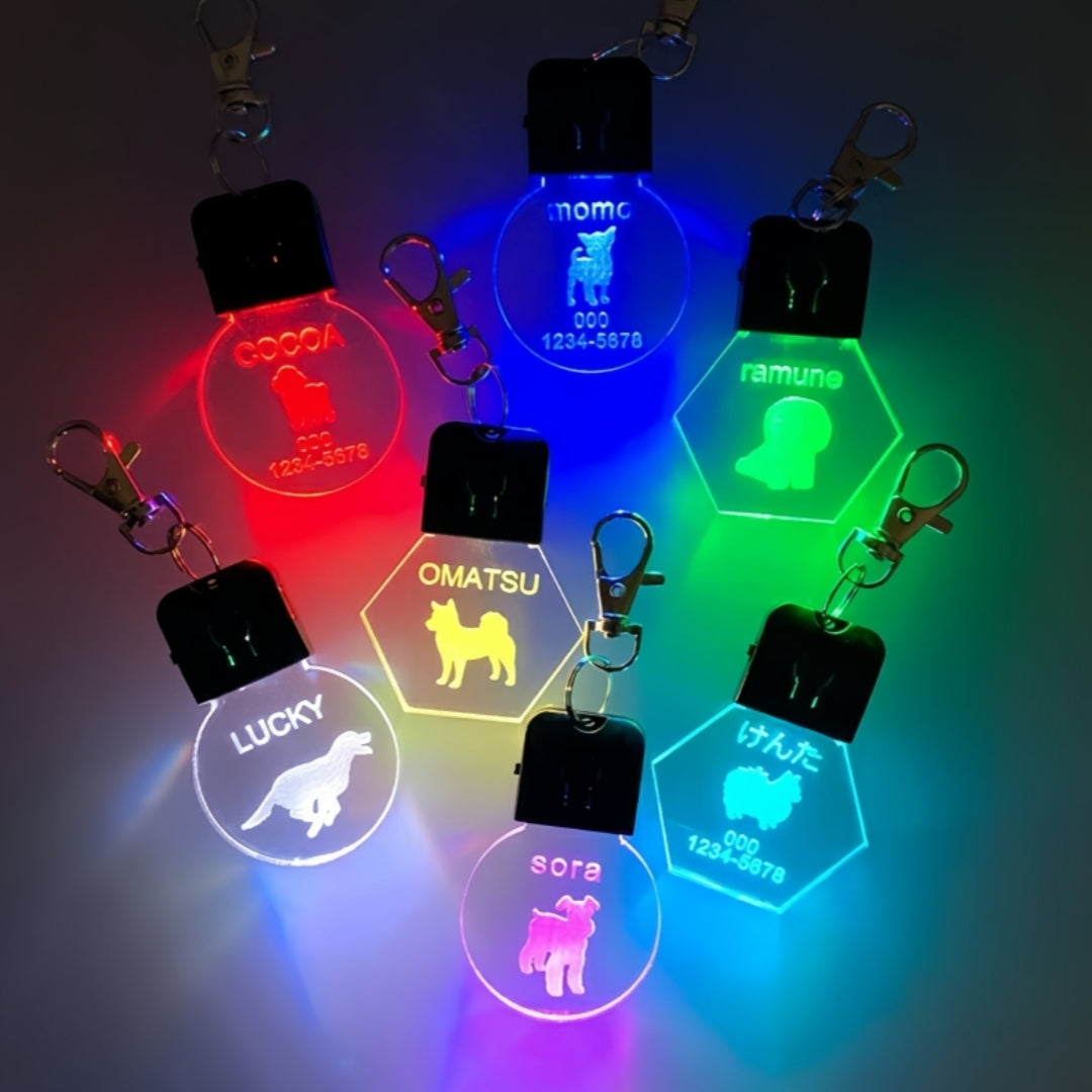 Glow Pet ID Tag | Personalized Night Safety with Customizable LED Design