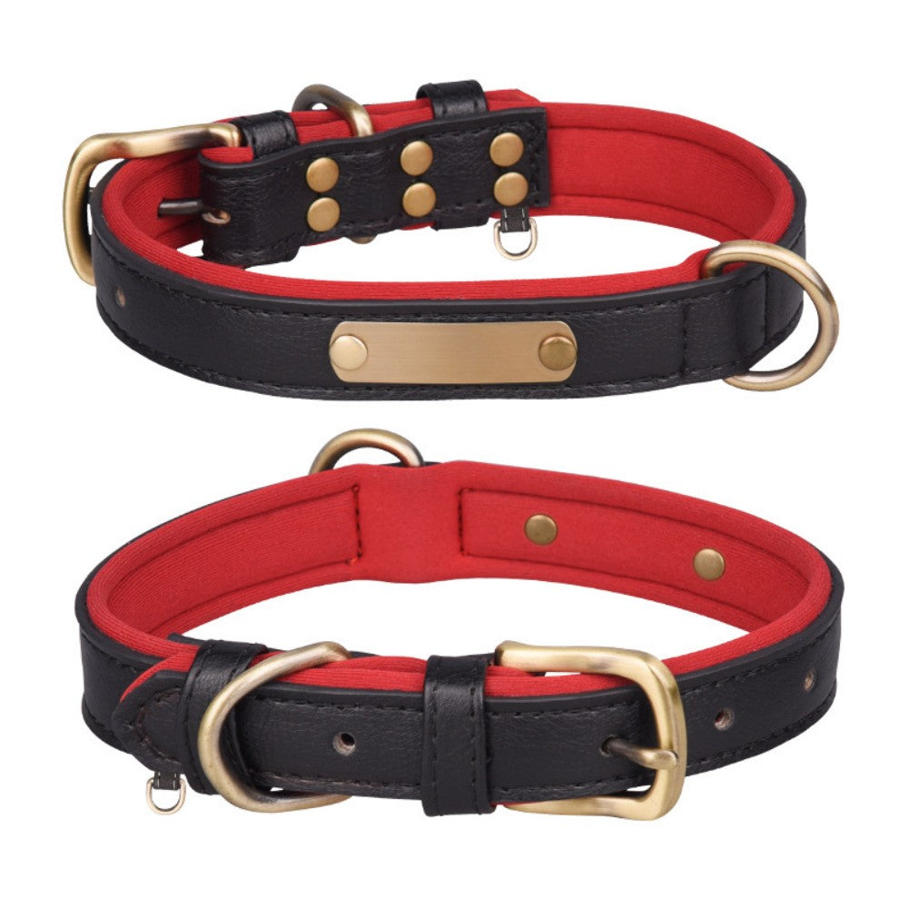 Custom PU Leather Pet Collar | Vintage Elegance with Soft Comfort