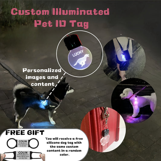 Glow Pet ID Tag | Personalized Night Safety with Customizable LED Design