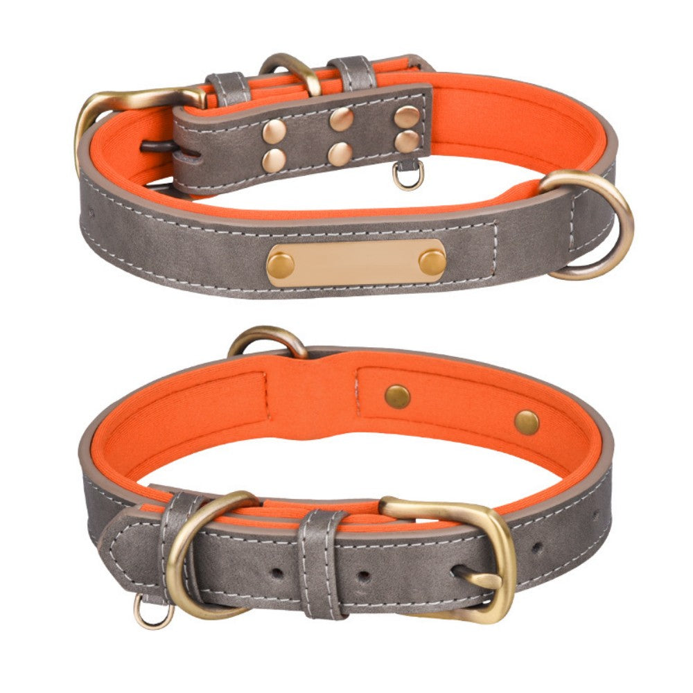 Custom PU Leather Pet Collar | Vintage Elegance with Soft Comfort