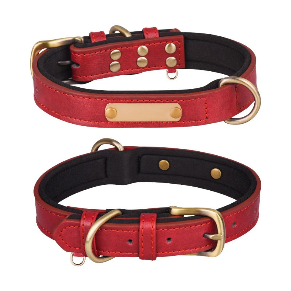 Custom PU Leather Pet Collar | Vintage Elegance with Soft Comfort