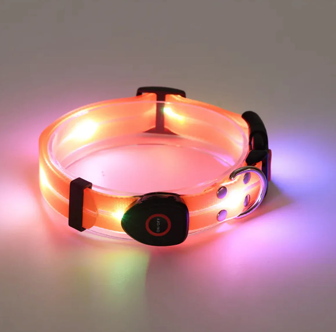 Rechargeable LED Pet Collar with Nylon Leash | Adjustable, Durable, and Safe for Night Walks