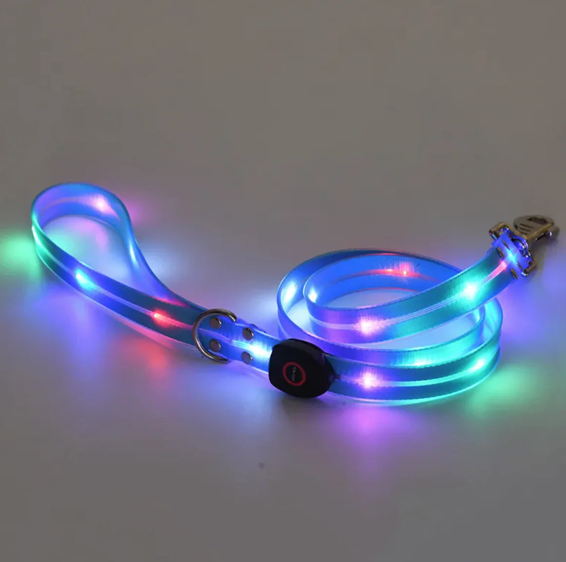 Rechargeable LED Pet Collar with Nylon Leash | Adjustable, Durable, and Safe for Night Walks