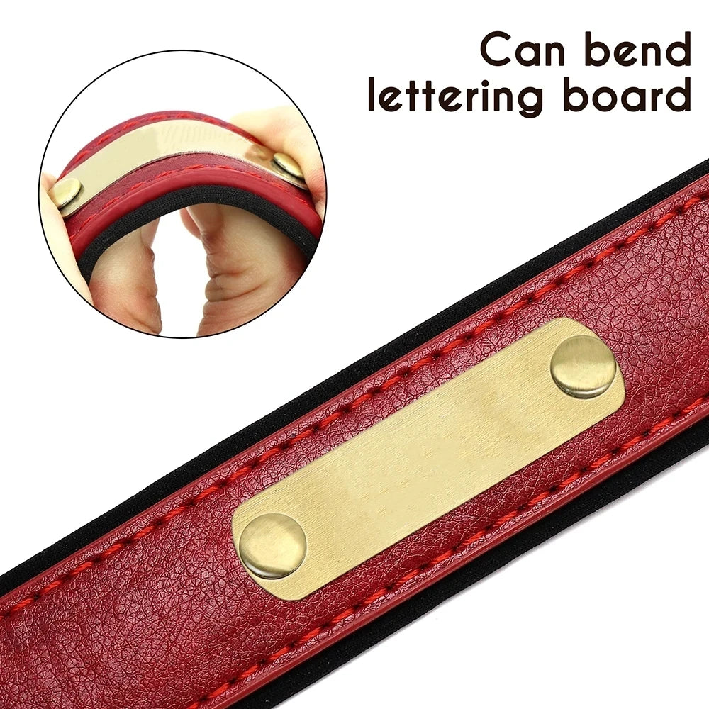 Custom PU Leather Pet Collar | Vintage Elegance with Soft Comfort