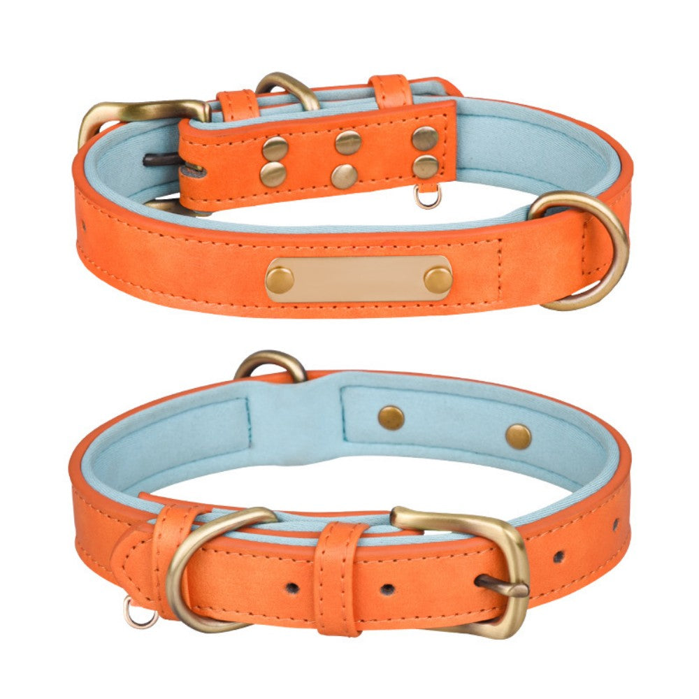 Custom PU Leather Pet Collar | Vintage Elegance with Soft Comfort