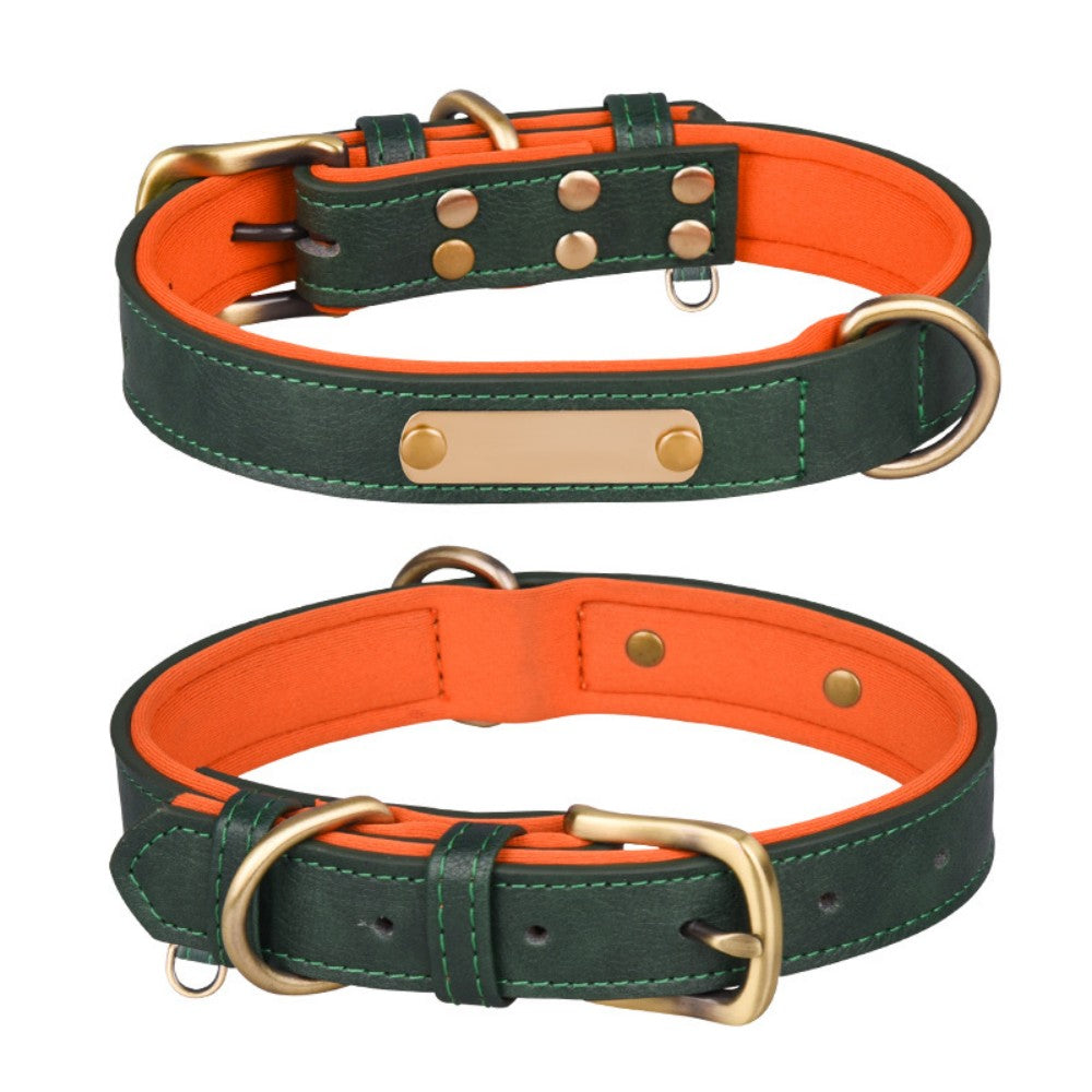 Custom PU Leather Pet Collar | Vintage Elegance with Soft Comfort