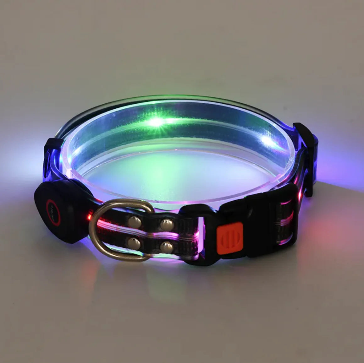 Rechargeable LED Pet Collar with Nylon Leash | Adjustable, Durable, and Safe for Night Walks