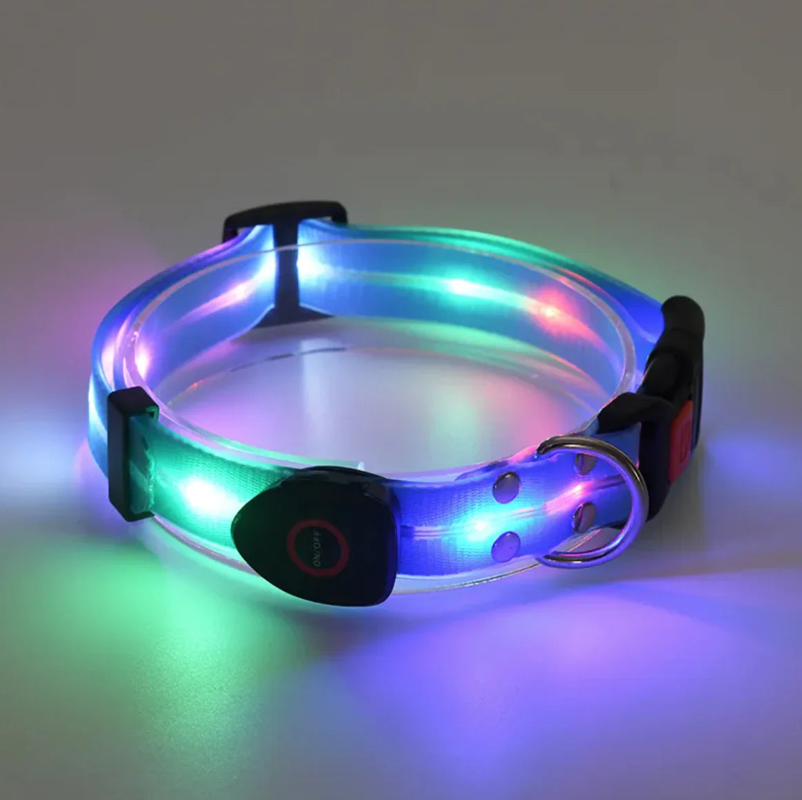 Rechargeable LED Pet Collar with Nylon Leash | Adjustable, Durable, and Safe for Night Walks